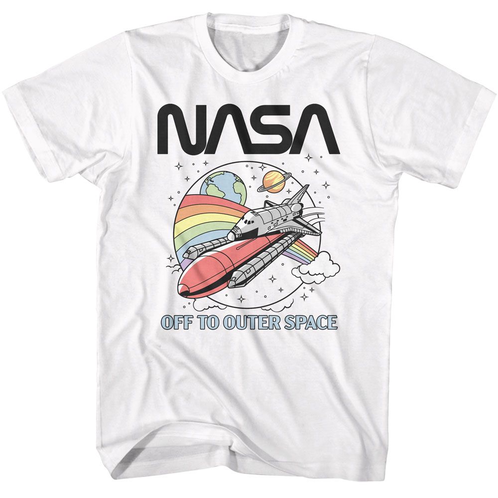 NASA - To Space - American Classics - Solid White Adult Short Sleeve T-Shirt - clothing by TeeHivey.com (Image 1)