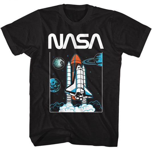 NASA - Planets - American Classics - Solid Black Adult Short Sleeve T-Shirt - clothing by TeeHivey.com (Image 1)