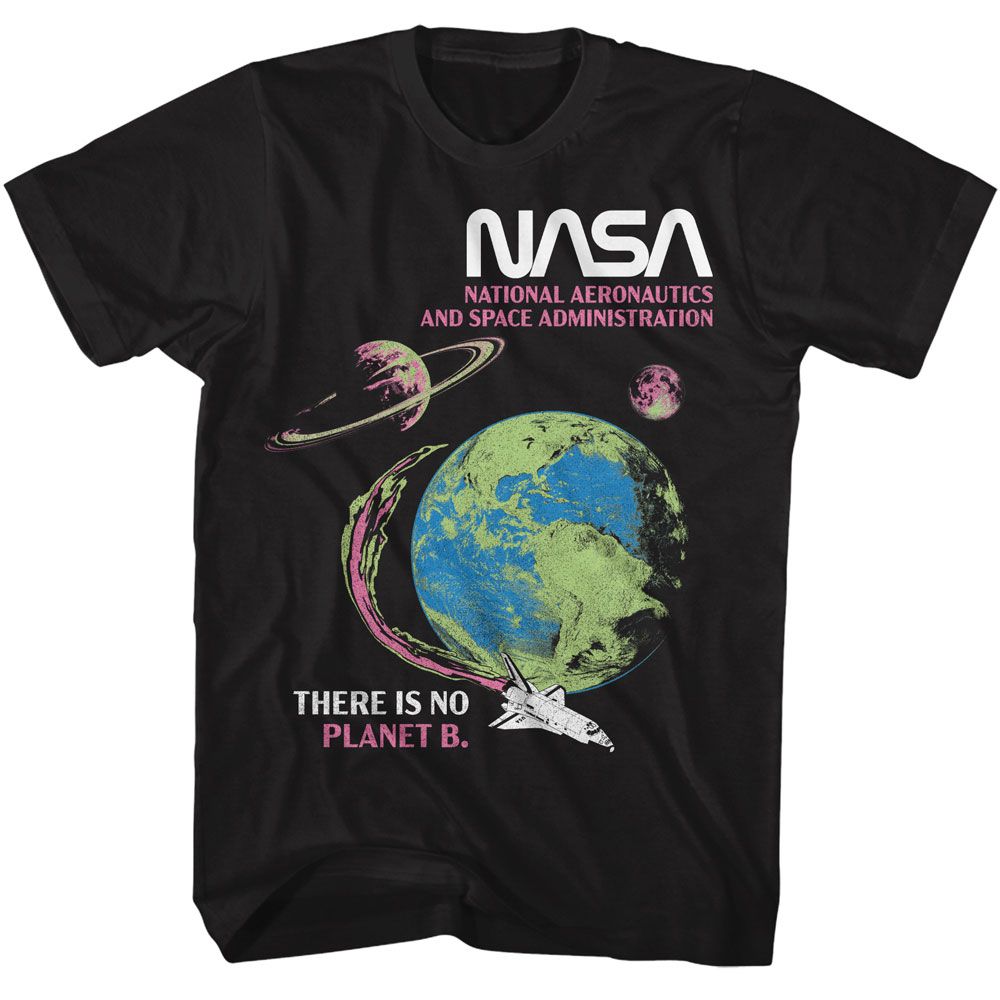NASA - There Is No Planet B - American Classics - Solid Black Adult Short Sleeve T-Shirt - clothing by TeeHivey.com (Image 1)