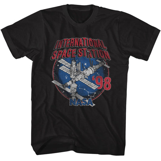NASA - ISS 98 - Black Front Print Short Sleeve Solid Adult T-Shirt - clothing by TeeHivey.com (Image 1)