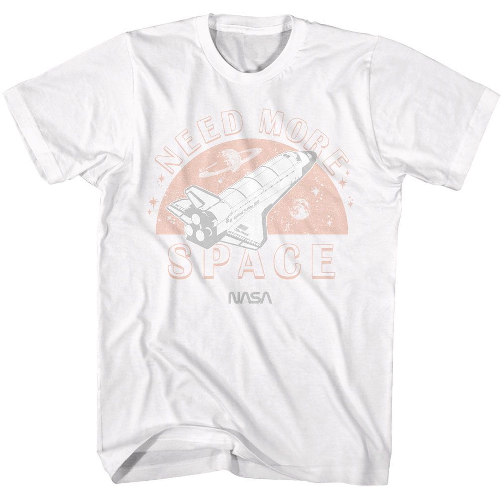 NASA - Need More Space - American Classics - Solid White Adult Short Sleeve T-Shirt - clothing by TeeHivey.com (Image 1)