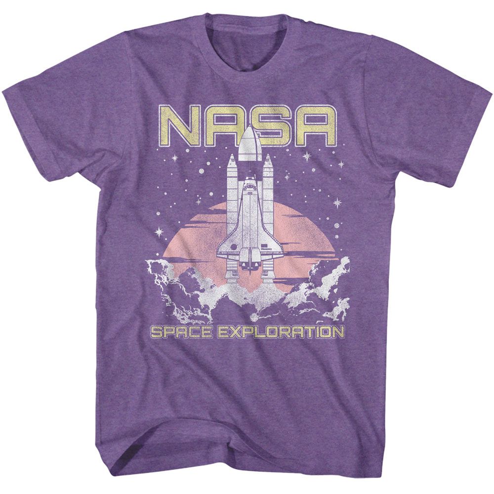 NASA - Lift Off Space Exploration - American Classics - Heather Purple Adult Short Sleeve T-Shirt - clothing by TeeHivey.com