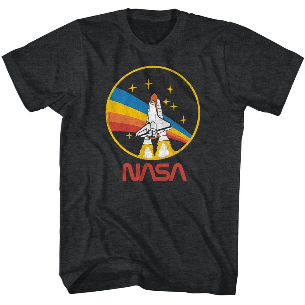 NASA - Space Transportation System 28 Patch - American Classics - Heather Black Adult Short Sleeve T-Shirt (Image 1)