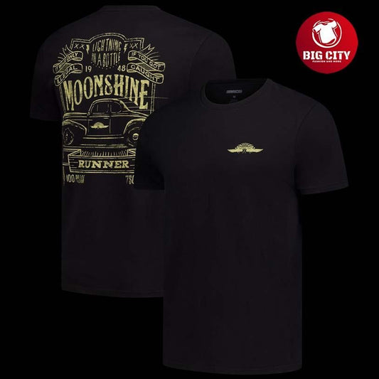 NASCAR Checkered Flag Sports Moonshine Lightning in a Bottle Two Sided Shirt