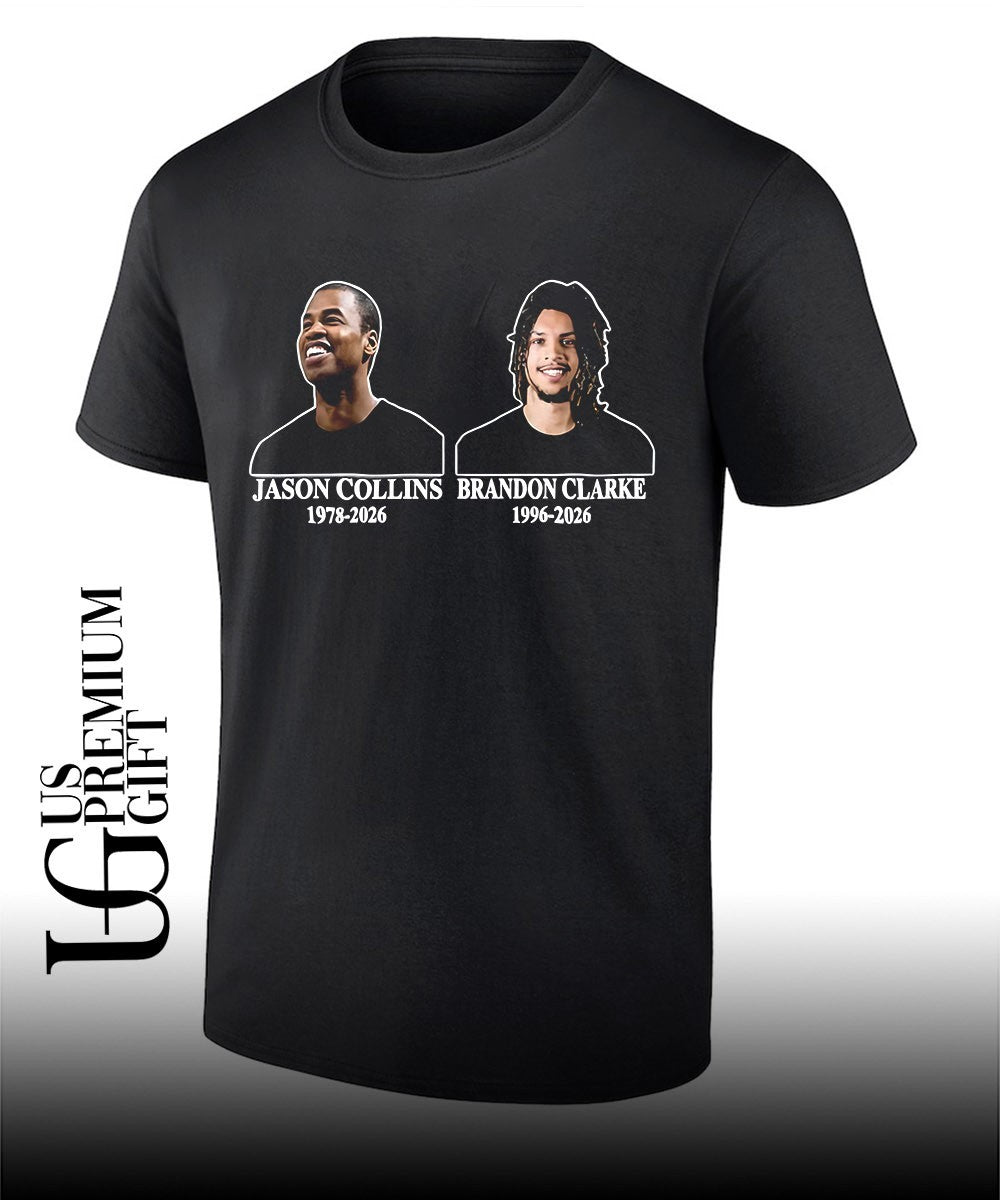 NBA Player Jason Collins 1978-2026 and Brandon Clarke 1996-2026 Memorial tribute shirt
