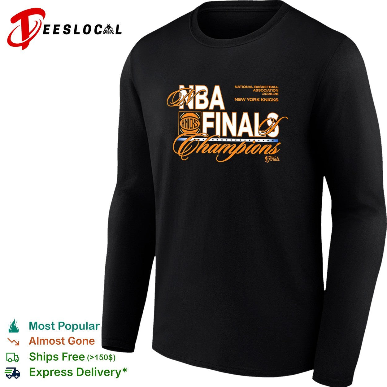 NBA finals champions New York Knicks script logo shirt