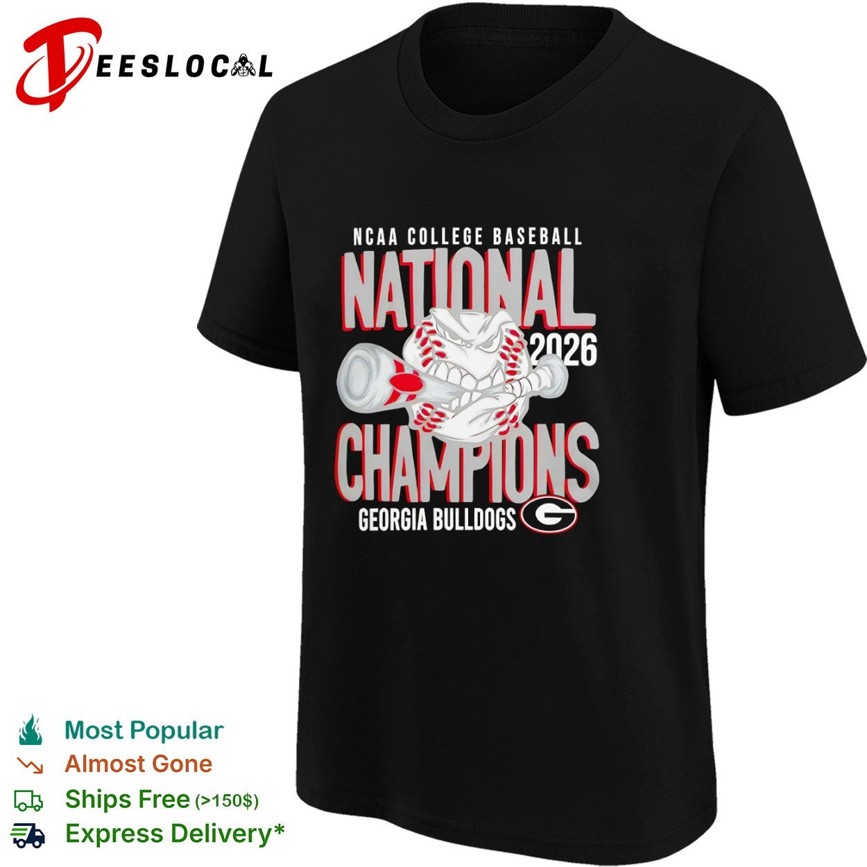 NCAA College Baseball National Champions 2026 Georgia Bulldogs shirt