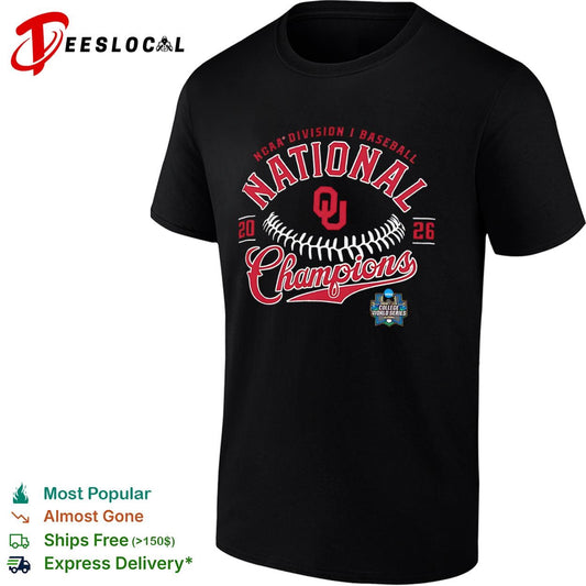 NCAA Division I Baseball Oklahoma Sooners 2026 National Champions College World shirt
