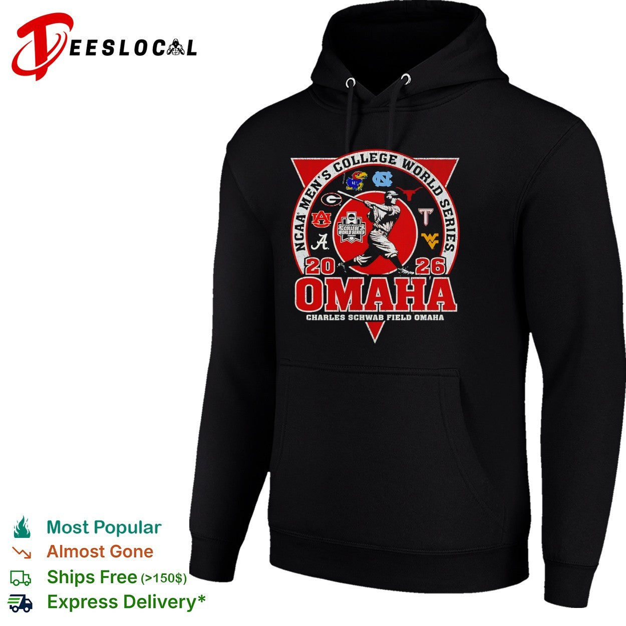 NCAA Men’s College World Series 2026 Omaha Charles Schwab Field Baseball Shirt