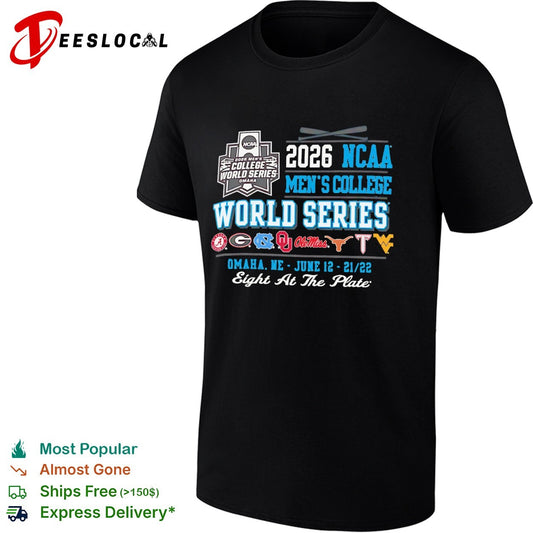 NCAA Men’s College World Series 2026 eight at the plate shirt