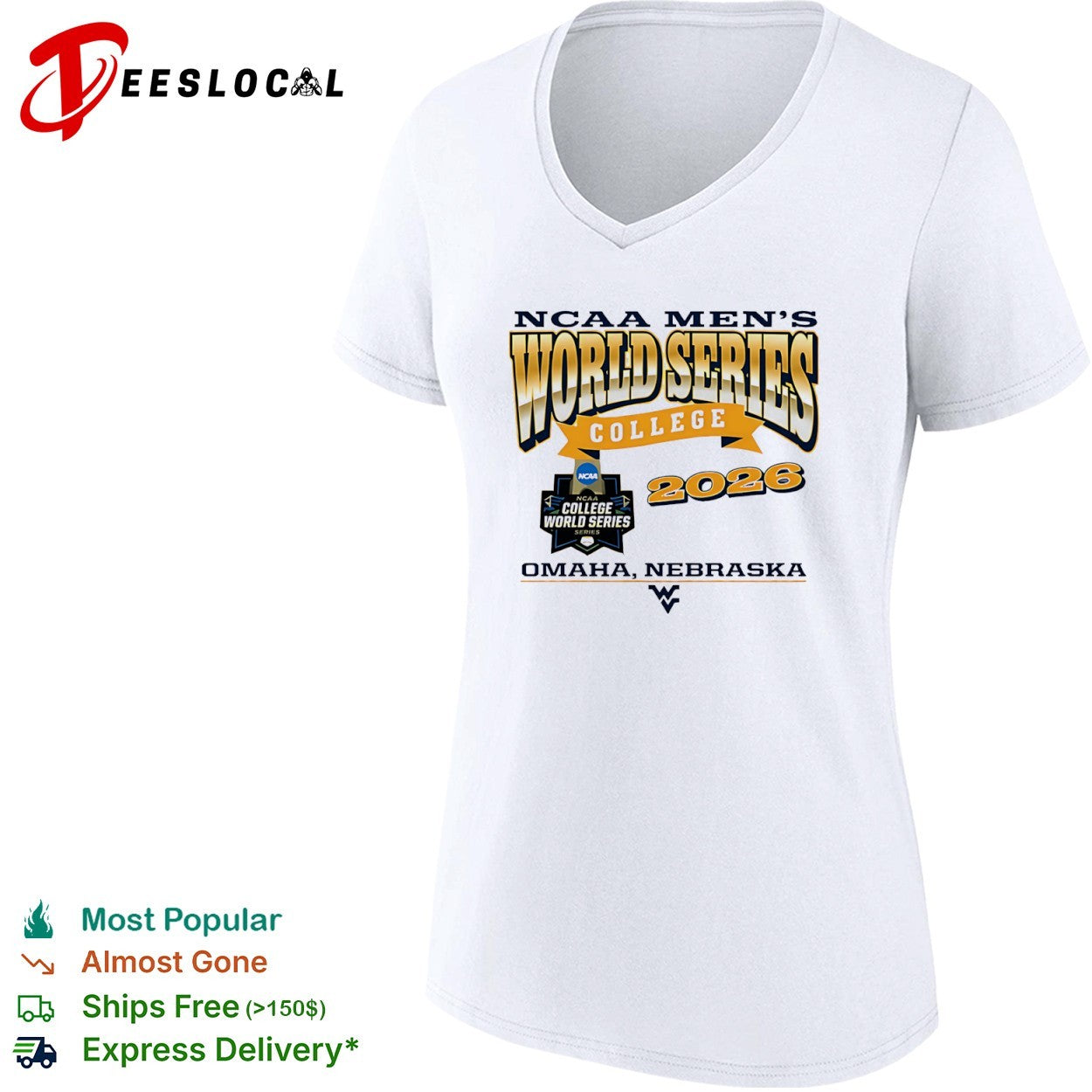 NCAA Men’s World Series 2026 Omaha Nebraska West Virginia Mountaineers logo shirt