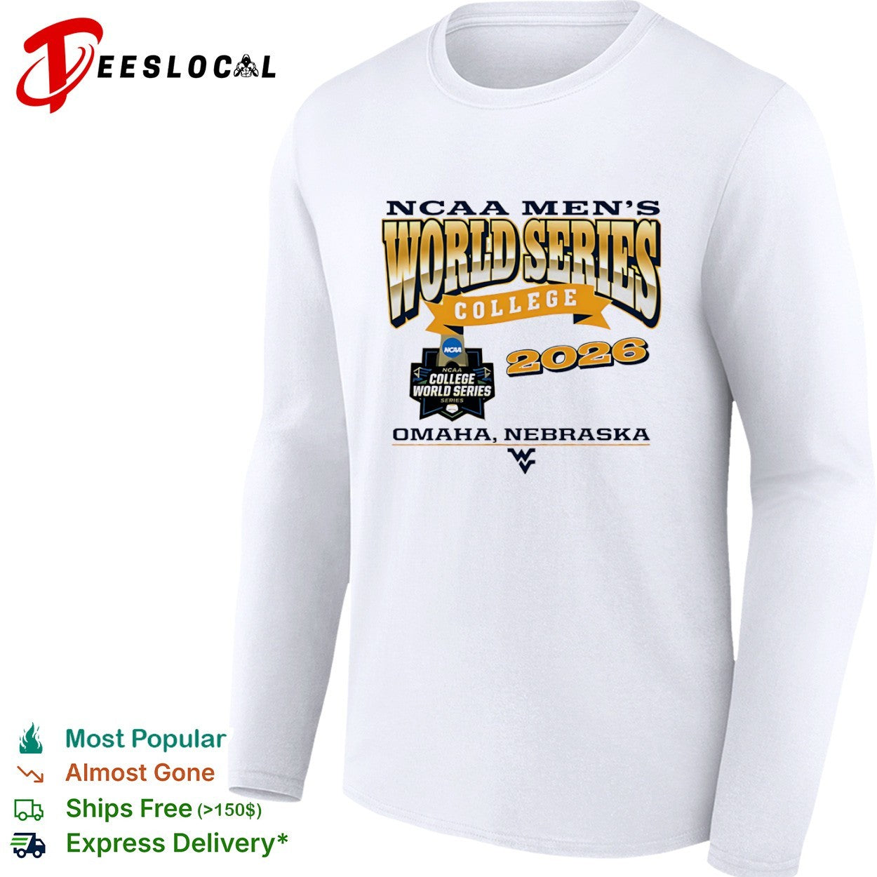 NCAA Men’s World Series 2026 Omaha Nebraska West Virginia Mountaineers logo shirt