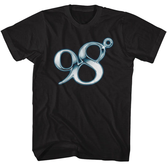 98 Degrees - Platinum Logo - American Classics - Solid Black Adult Short Sleeve T-Shirt