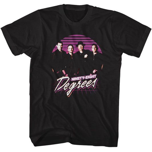 98 Degrees - Retro Group Shot - American Classics - Solid Black Adult Short Sleeve T-Shirt