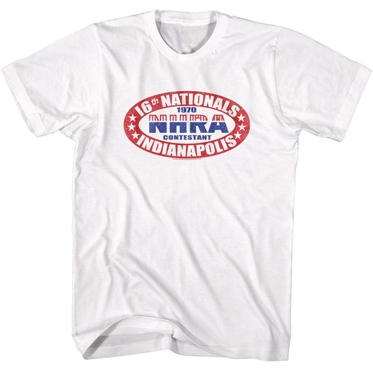 NHRA - 16th Nationals - American Classics - Solid White Adult Short Sleeve T-Shirt - clothing by TeeHivey.com (Image 1)