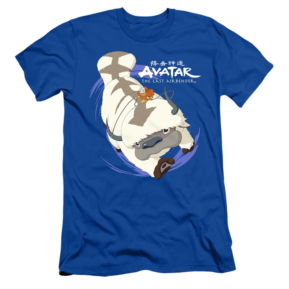 Avatar The Last Airbender Appa In Flight Slim Fit Mens T Shirt Royal Blue Style003 - clothing by TeeHivey.com