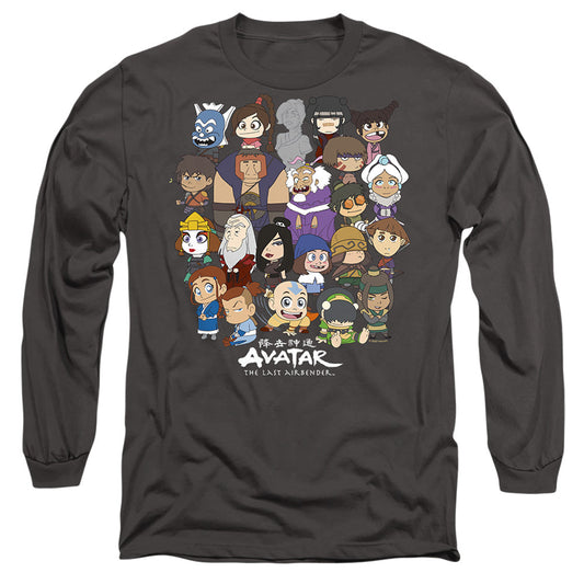 Avatar The Last Airbender Chibi Group Mens Long Sleeve Shirt Charcoal - clothing by TeeHivey.com (Image 1)