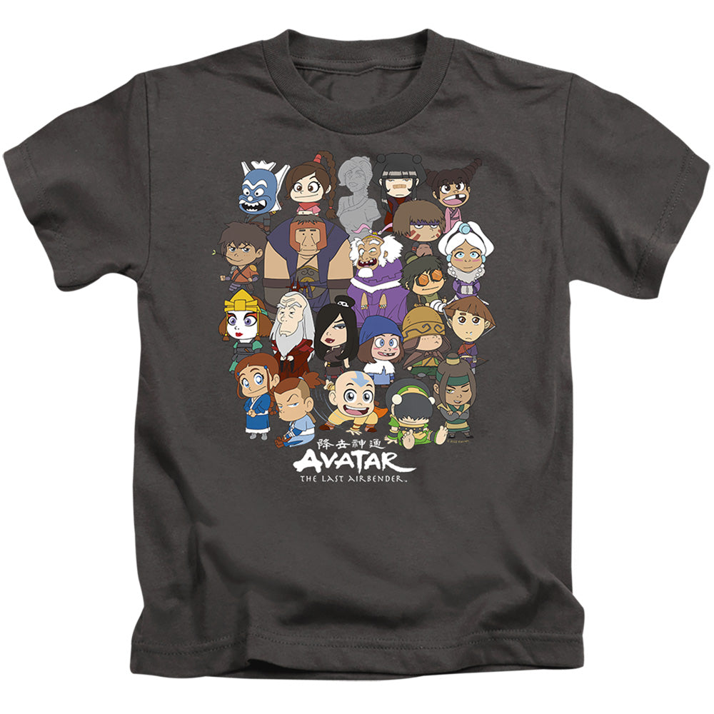 Avatar The Last Airbender Chibi Group Juvenile Kids Youth T Shirt Charcoal - clothing by TeeHivey.com
