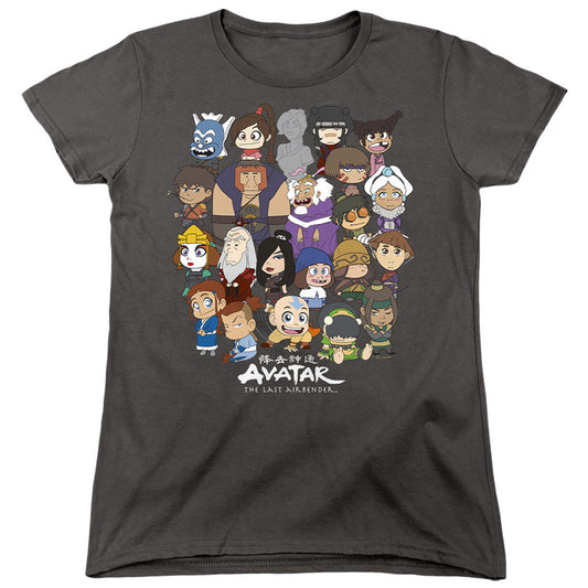 Avatar The Last Airbender Chibi Group Womens T Shirt Charcoal - clothing by TeeHivey.com
