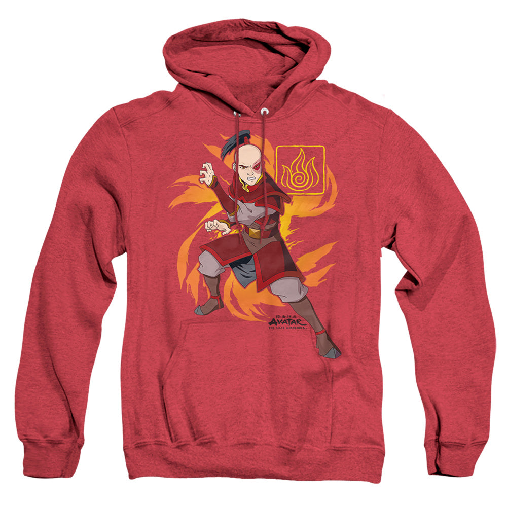 Avatar The Last Airbender Zuko Flame Burst Mens Heather Hoodie Red - clothing by TeeHivey.com (Image 3)