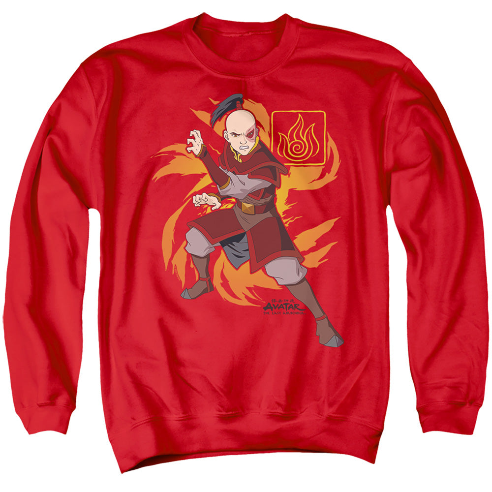 Avatar The Last Airbender Zuko Flame Burst Mens Crewneck Sweatshirt Red Style001 - clothing by TeeHivey.com (Image 1)