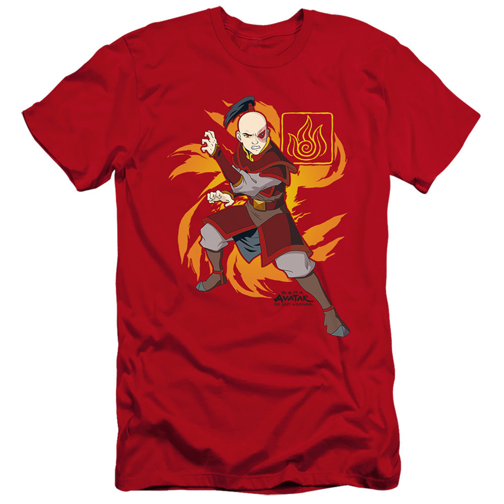 Avatar The Last Airbender Zuko Flame Burst Premium Bella Canvas Slim Fit Mens T Shirt Red - clothing by TeeHivey.com