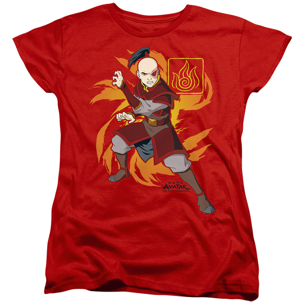 Avatar The Last Airbender Zuko Flame Burst Womens T Shirt Red - clothing by TeeHivey.com