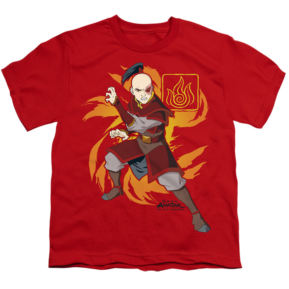 Avatar The Last Airbender Zuko Flame Burst Kids Youth T Shirt Red - clothing by TeeHivey.com