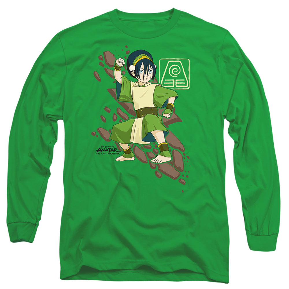 Avatar The Last Airbender Toph Rock Slide Mens Long Sleeve Shirt Kelly Green - clothing by TeeHivey.com (Image 3)
