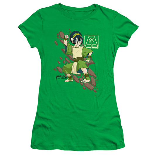 Avatar The Last Airbender Toph Rock Slide Junior Sheer Cap Sleeve Womens T ShirtKelly Green - clothing by TeeHivey.com