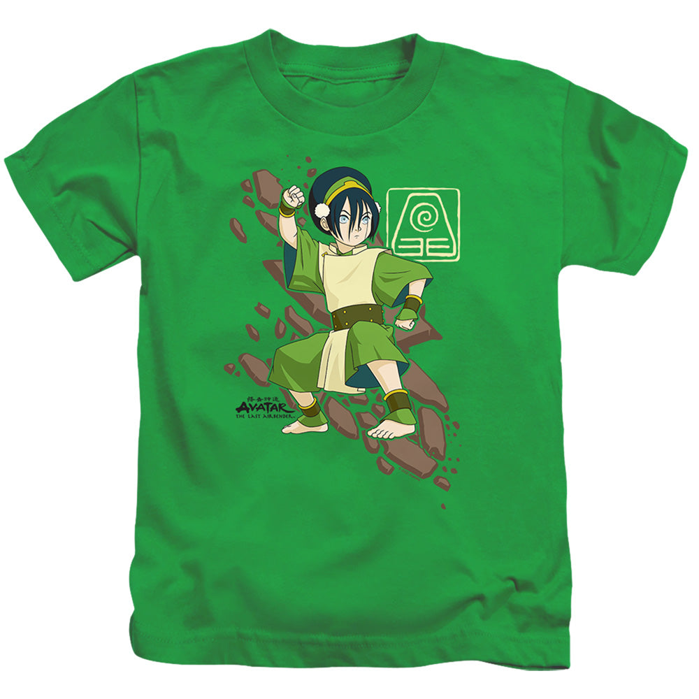 Avatar The Last Airbender Toph Rock Slide Juvenile Kids Youth T Shirt Kelly Green - clothing by TeeHivey.com