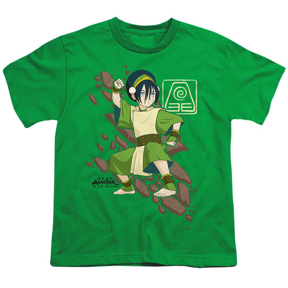 Avatar The Last Airbender Toph Rock Slide Kids Youth T Shirt Kelly Green - clothing by TeeHivey.com