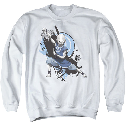 Avatar The Last Airbender Energybending Aang Mens Crewneck Sweatshirt White - clothing by TeeHivey.com