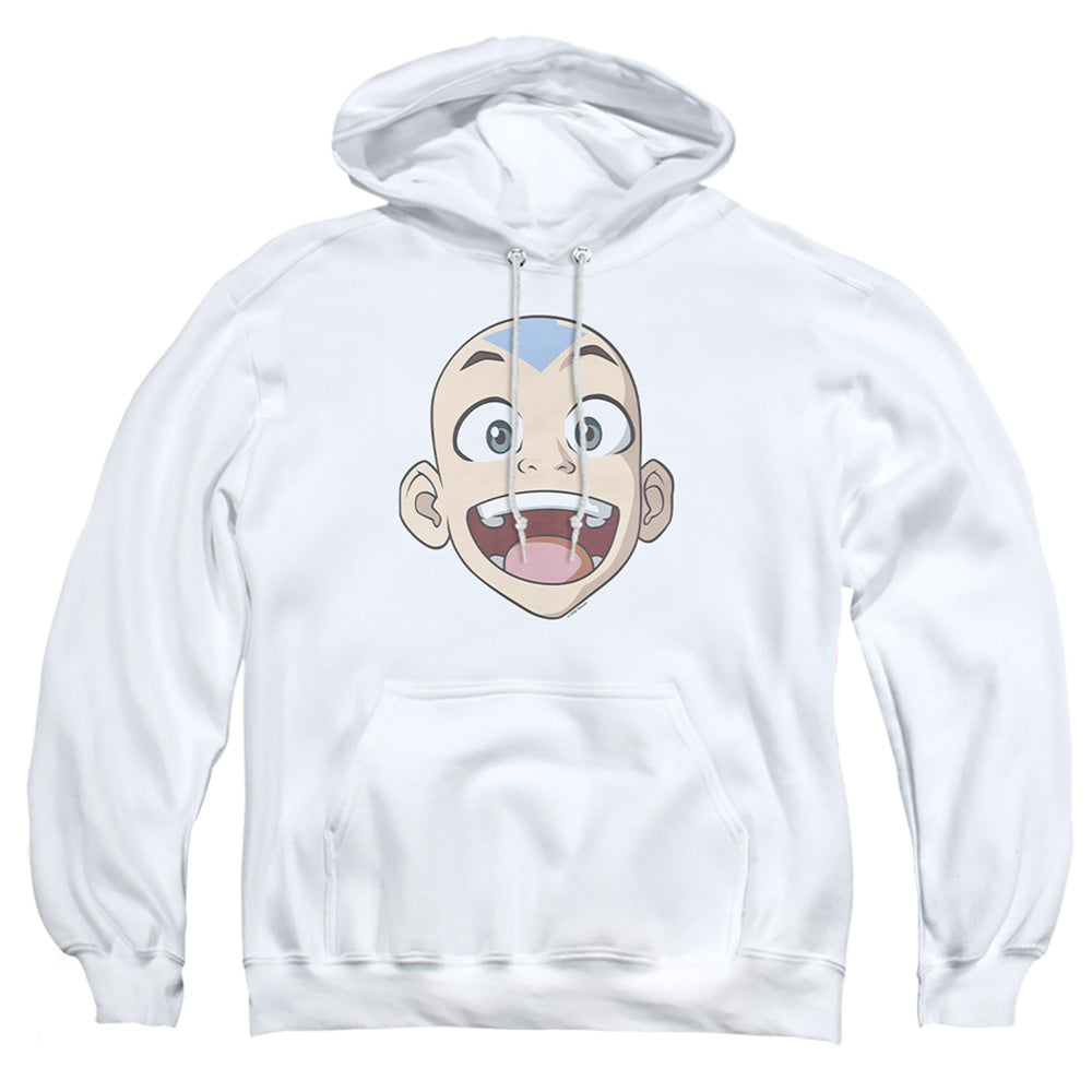 Avatar The Last Airbender Big Aang Face Mens Hoodie White - clothing by TeeHivey.com (Image 1)