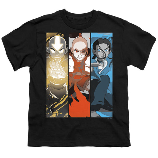 Avatar Triple Bender Kids Youth T Shirt Black