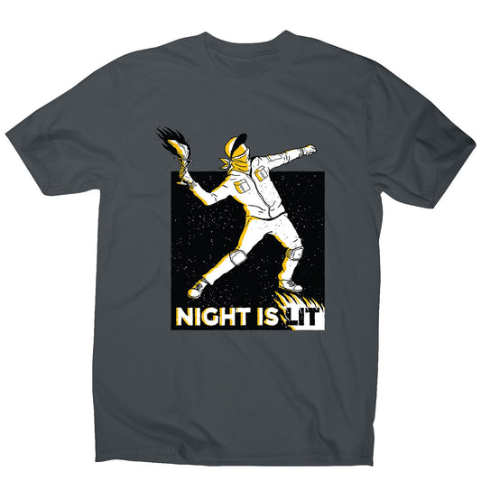 Night is lit - men's funny illustrations t-shirt