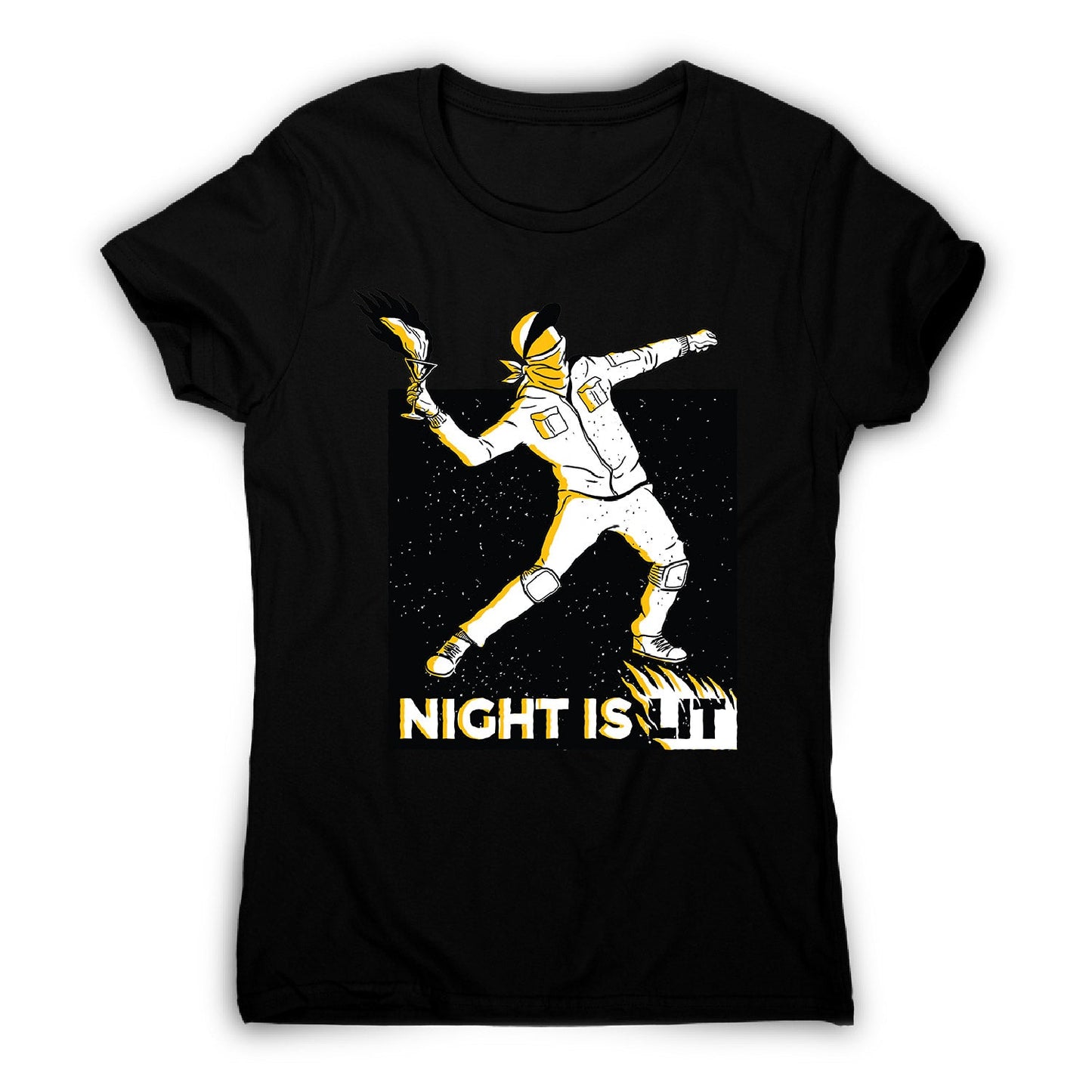 Night is lit - women's funny illustrations t-shirt