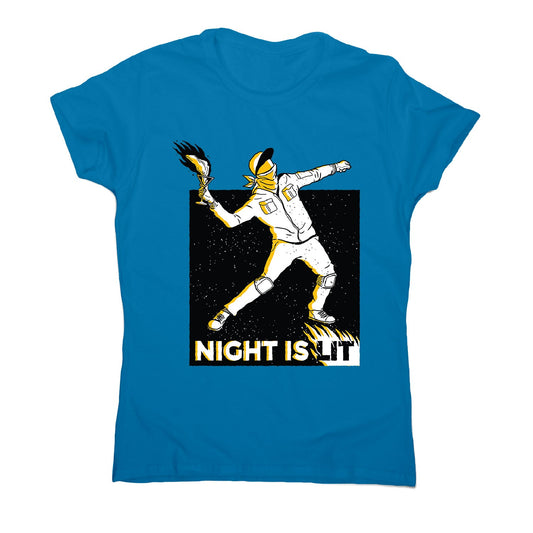 Night is lit - women's funny illustrations t-shirt