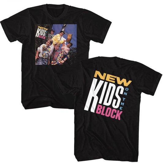 New Kids On The Block - Debut Album - American Classics - Solid Black Adult Short Sleeve T-Shirt (Image 1)