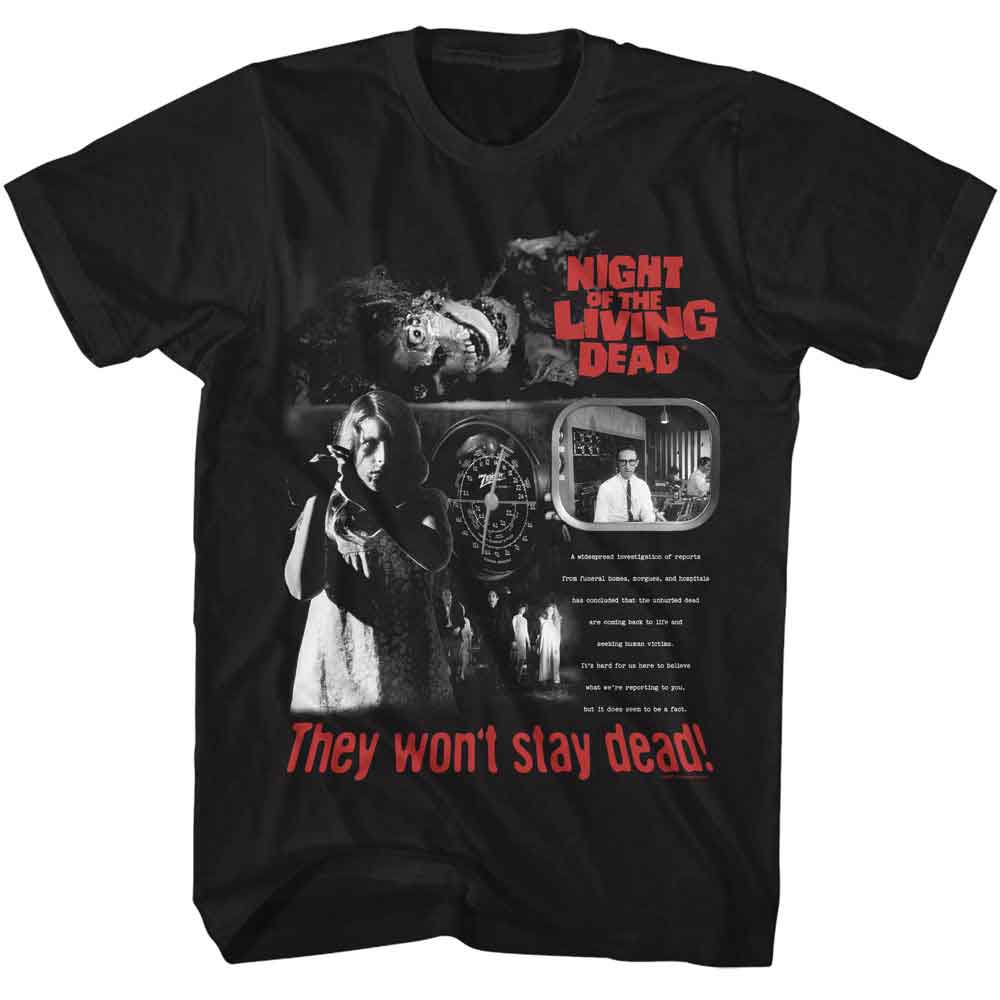 Night Of The Living Dead - Notld Wont Stay Dead - American Classics - Black Adult Short Sleeve T-Shirt