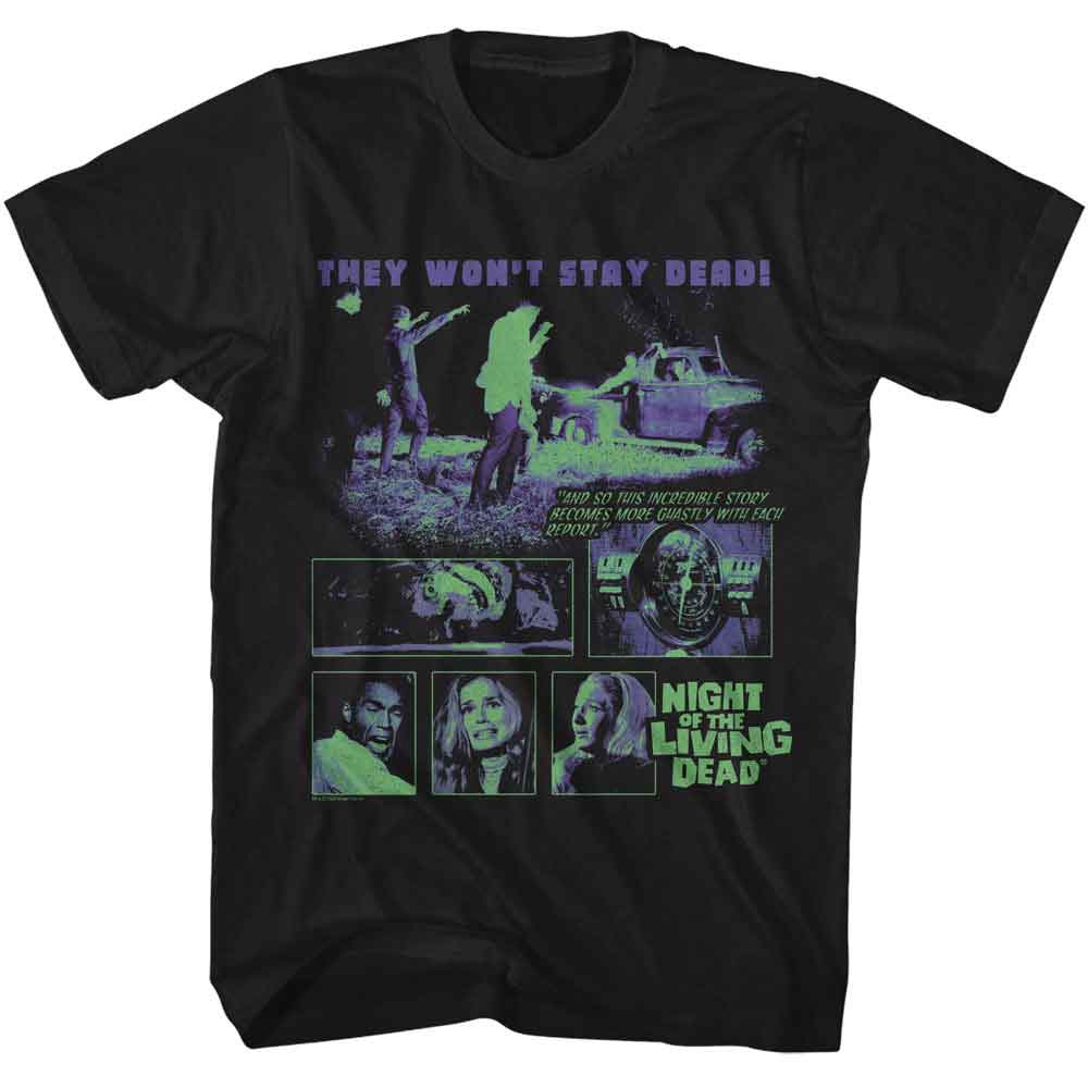 Night Of The Living Dead - Notld Zombies And Truck - American Classics - Black Adult Short Sleeve T-Shirt