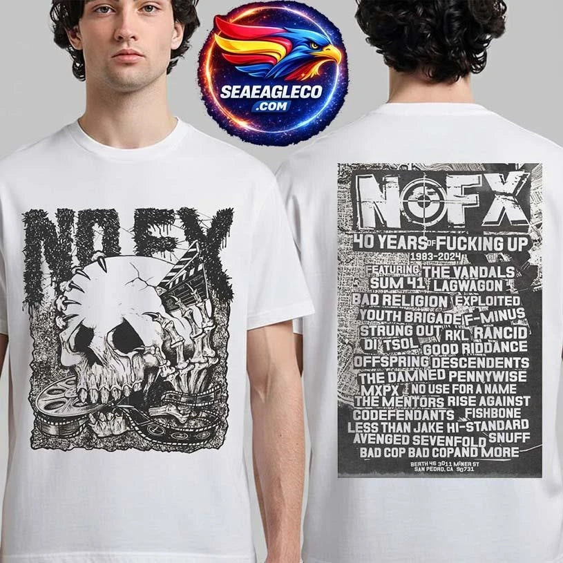 NOFX 40 Years Of Funkin’ Up Film Merch OG Film Skull Two Sided Shirt