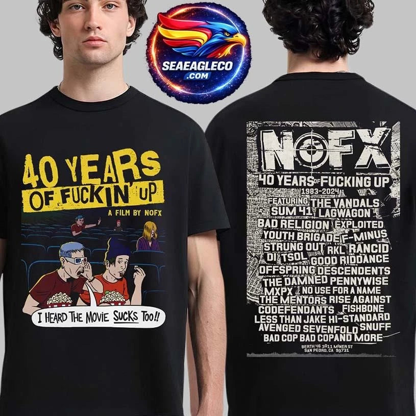 NOFX 40 Years Of Funkin’ Up Film Merch This Movie Sucks Two Sided SHirt