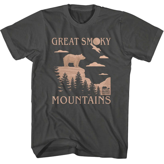 National Parks - Great Smoky Mountains - American Classics - Solid Gray Adult Short Sleeve T-Shirt
