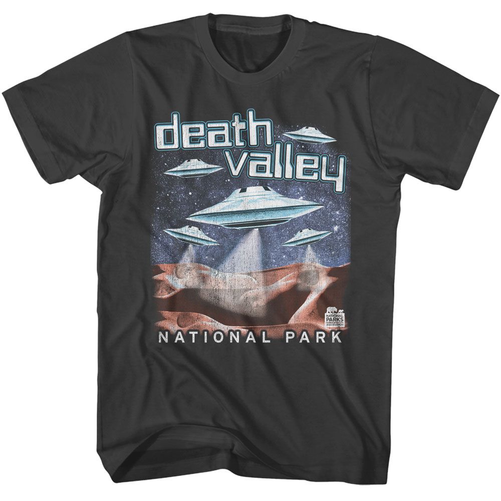 National Parks - Death Valley UFOs - American Classics - Solid Gray Adult Short Sleeve T-Shirt (Image 1)