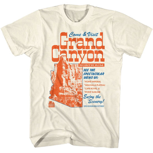 National Parks - Come Visit Grand Canyon - Adult Short Sleeve T-Shirt - clothing by TeeHivey.com (Image 1)