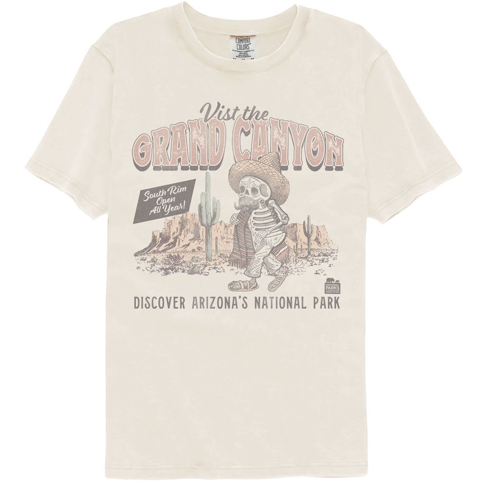 National Parks - Visit The Grand Canyon - American Classics - Solid Beige Adult Short Sleeve Comfort Color T-Shirt (Image 1)