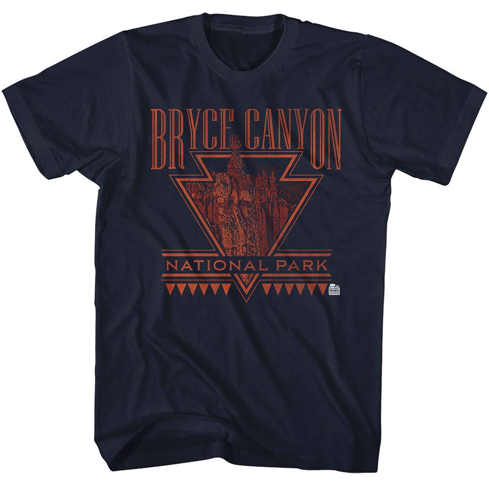 National Parks - Bryce Canyon - American Classics - Solid Blue Adult Short Sleeve T-Shirt (Image 1)