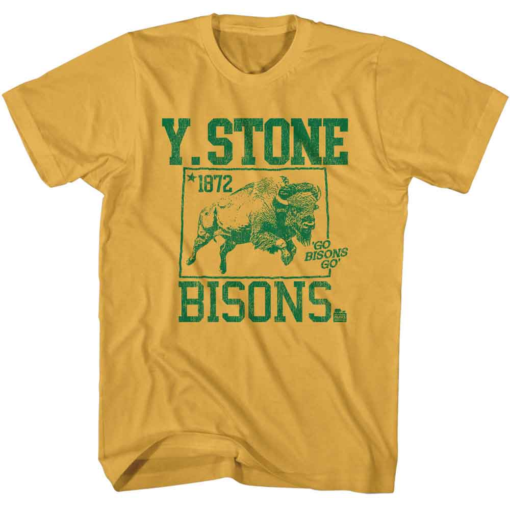 National Parks - Yellowstone Varsity - American Classics - Solid Yellow Adult Short Sleeve T-Shirt