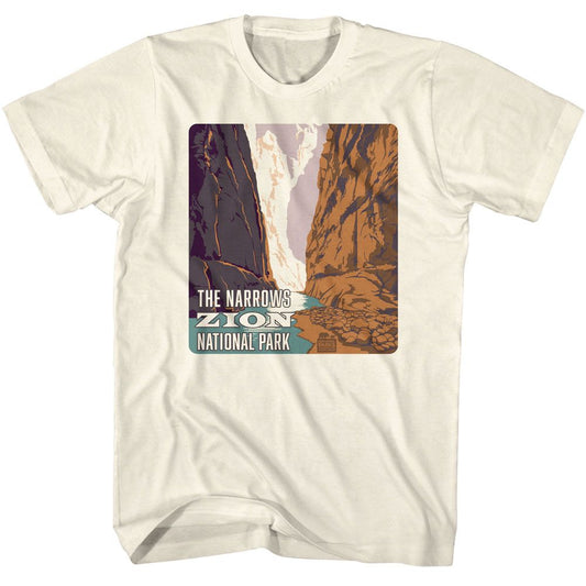 National Parks - Zion Narrows - American Classics - Solid Off-White Adult Short Sleeve T-Shirt